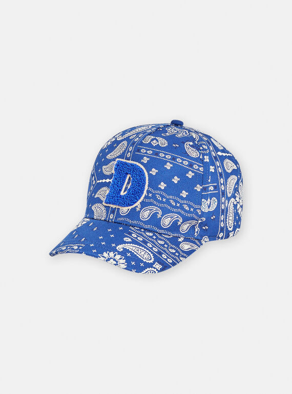Cappellino blu con stampa cashmere bambino TYOJOCAP3 / 24SI02E4CHA070
