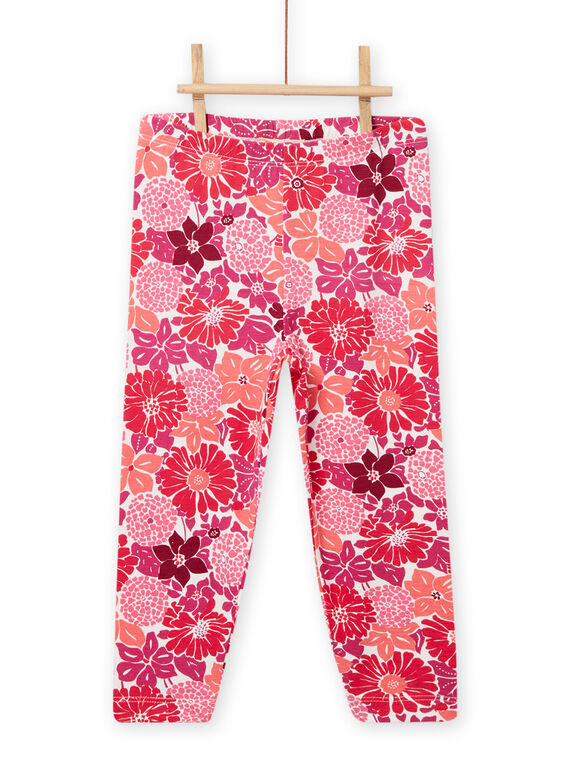 Leggings rosa stampa a fiori bambina NYAFLALEG / 22SI01R1CAL001
