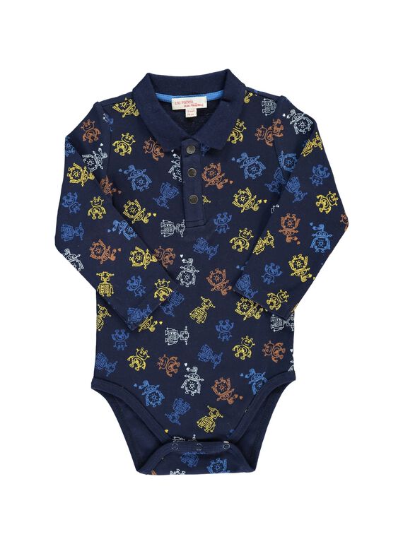 Boys' long-sleeved polo bodysuit DUBLEBOD / 18WG1091BOD099