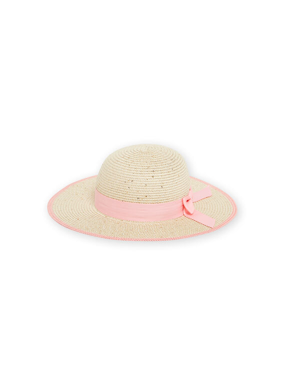 Cappello di paglia con nastro rosa bambina NYAPACHAP / 22SI0121CHA009