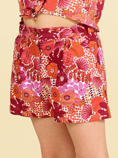 Shorts arancioni e rosa con stampa a fiori LATERSHORT2 / 21S901V3SHO001