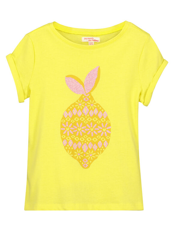 T-shirt giallo limone bambina FAJOTI11 / 19S901G3D31B104