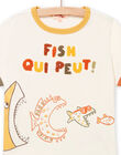 T-shirt beige con motivo pesci bambino NOVITI / 22S902M1TMC007