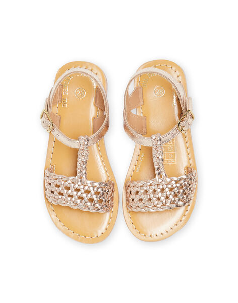 Sandali effetto tessuto dorati bambina NASANDALICIA / 22KK3541D0E954