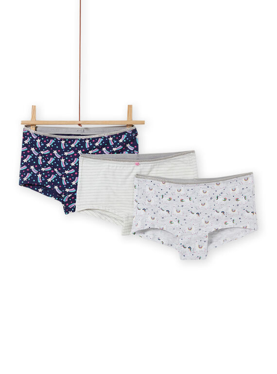 Set 3 culotte abbinate con stampa unicorno bambina MEFAHOTLAM / 21WH11C2SHYJ920