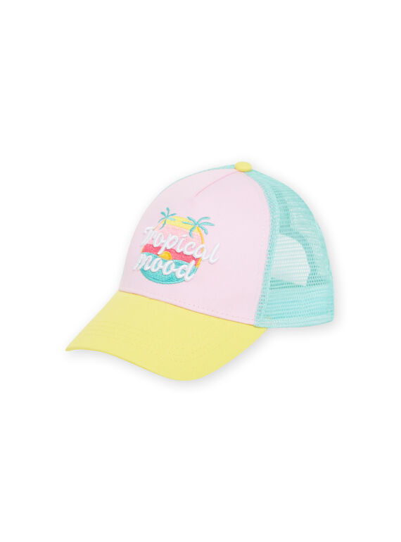 Cappellino rosa, turchese e giallo bambina NYACAP2 / 22SI01C1CHAD303