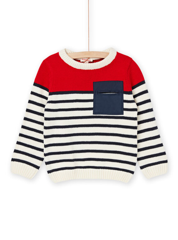 Maglia con stampa a righe rosse e navy ROJOPUL1 / 23S90283PULF518