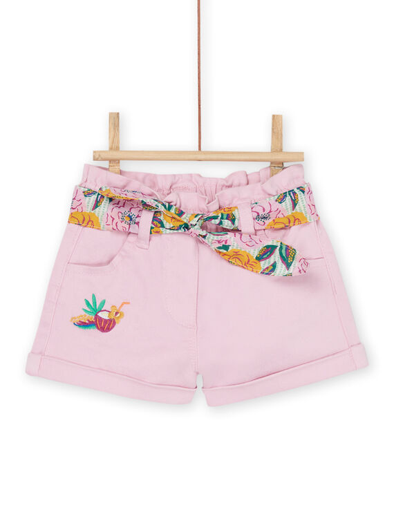 Shorts rosa con stampa a fiori RIEXOSHO / 23SG09V1SHOD315