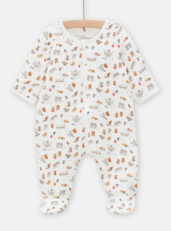 Tutina imbottita unisex panna con stampa animali e Parigi TOU1GRE4 / 24SF05H8GREA001