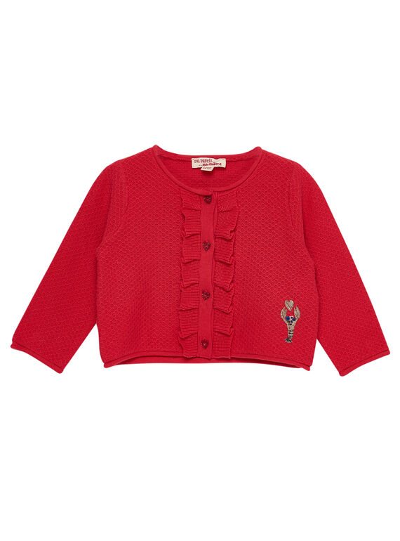 Cardigan corallo neonata JICEACAR / 20SG09N1CARF506