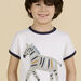 T-shirt bianca motivo zebrato bambino