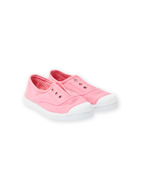 Sneakers rosa in tela di cotone bambina LFTENROSE / 21KK3544D16030