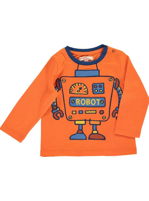 Baby boys' robot T-shirt DUBLETEE2 / 18WG1092TMLF519