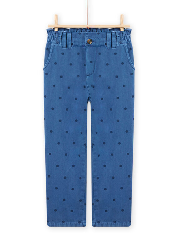 Pantaloni paperbag twill blu bondi stampa fantasia bambina NAGAPANT / 22S901O1PANC220