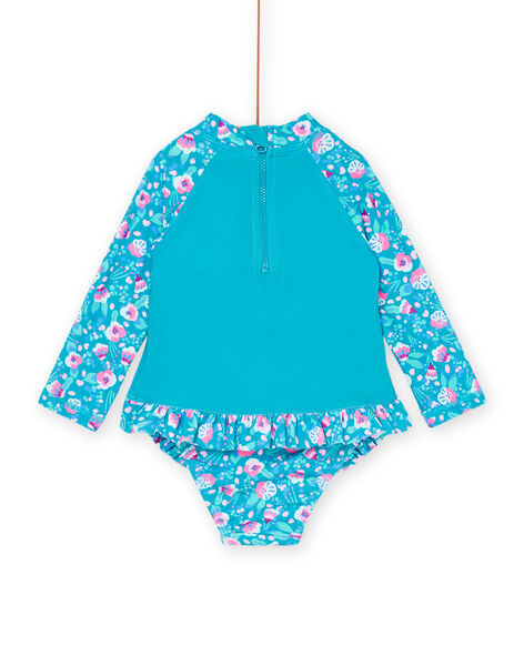 Costume t-shirt e slip turchese con stampa fantasia RYIENS / 23SI09R9MAIC217