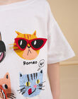 T-shirt a maniche corte con motivo gatti ROSPATI5 / 23S902P5TMC000