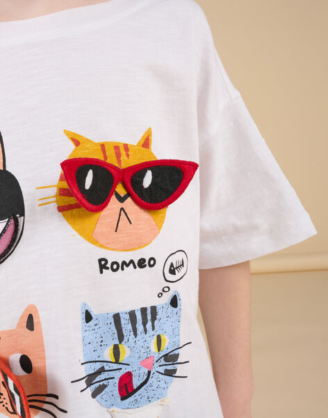 T-shirt a maniche corte con motivo gatti ROSPATI5 / 23S902P5TMC000