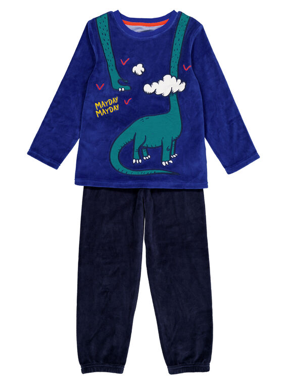 Pigiama blu in velluto bambino GEGOPYJDIP / 19WH12N1PYJ703