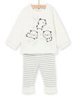Maglia con motivi panda e leggings a righe POU2ENS1 / 22WF0492ENS904