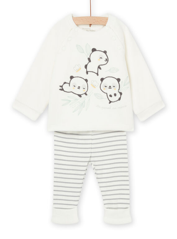 Maglia con motivi panda e leggings a righe POU2ENS1 / 22WF0492ENS904