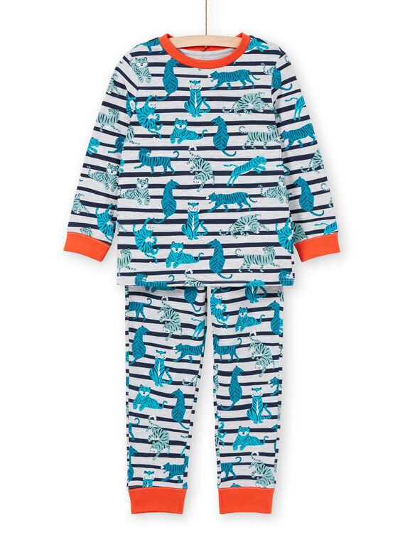 Pigiama bambino felpato grigio melange stampa tigri LEGOPYJRAY / 21SH1257PYJJ922