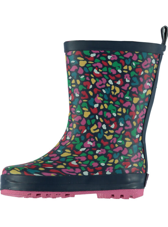Stivali da pioggia multicolore leopardati bambina GFBPMUL / 19WK35G1D0C070