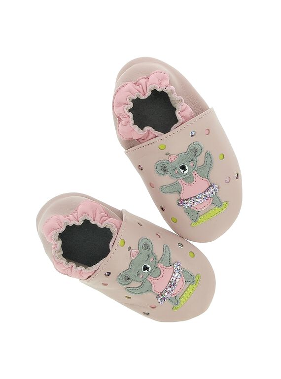 Baby girls' leather slippers DNFKOALA / 18WK48W3D3S301