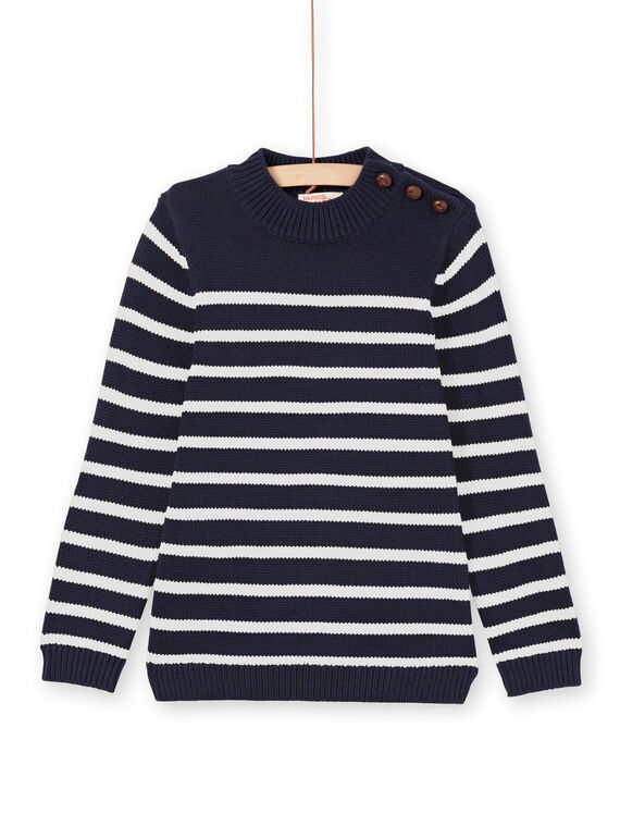 Maglia navy e bianca a righe bambino MOJOPUL1 / 21W90213PUL001