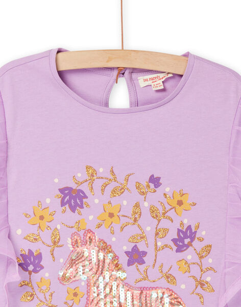 T-shirt lavanda con stampa zebrata RASOTI / 23S90121TMC326