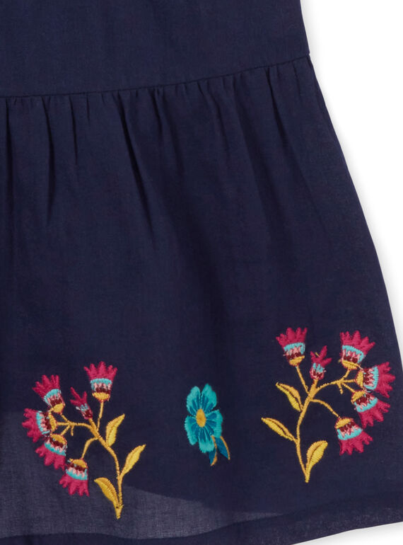 Abito navy stampa fiori colorati bambina LAMUMROB4 / 21S901Z2ROBC211