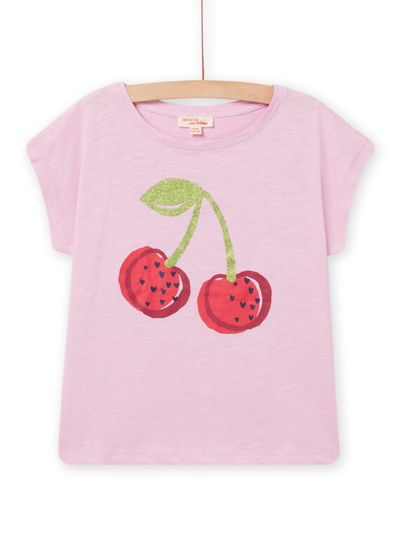 T-shirt lilla con motivo ciliegia bambina NAJOTI10 / 22S901C5TMCH700