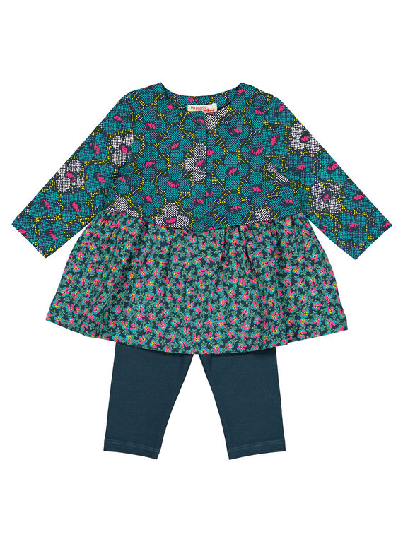 Completo felpato abito e leggings con stampa neonata GITUENS / 19WG09Q1ENS714