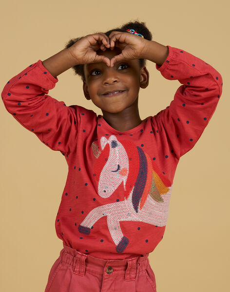 T-shirt a pois ricamo unicorno bambina NAVITEE2 / 22S901M2TML409