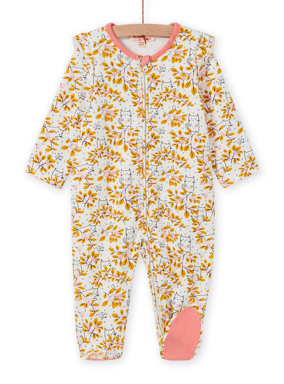 Tutina ecrù con stampa a fiore neonata MEFIGREAOP / 21WH1384GRE001
