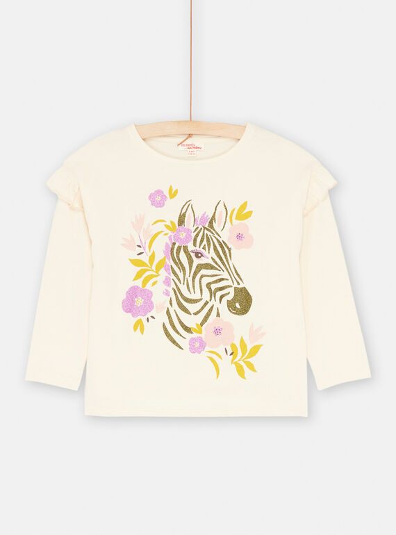 T-shirt rosa chiaro con motivi zebrato sul glitterata SAKYOTEE1 / 23W901I1TML003