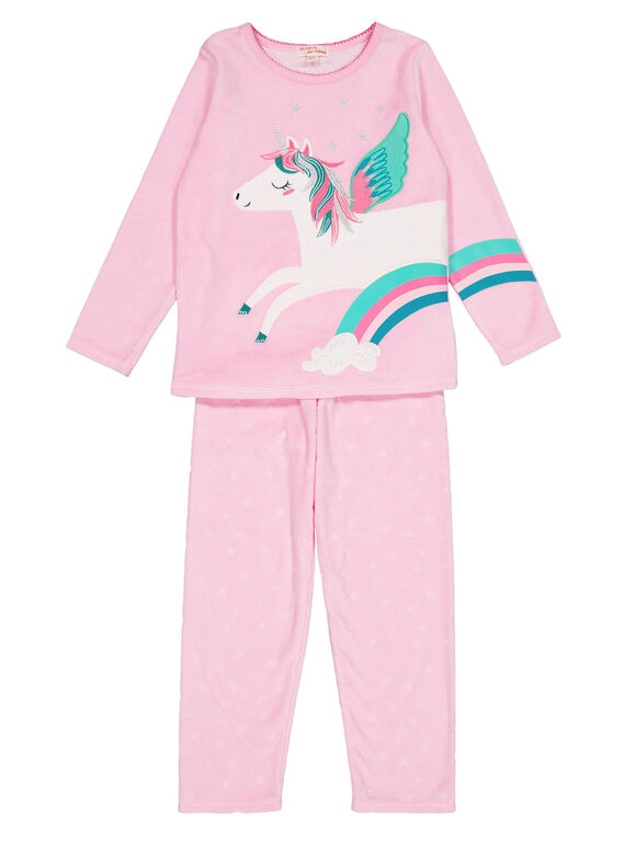 Pigiama rosa in velluto bambina GEFAPYJORN / 19WH11N8PYJD301