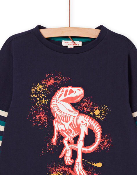 T-shirt a maniche lunghe a righe e motivo dinosauro POPRITEE4 / 22W902P1TML705