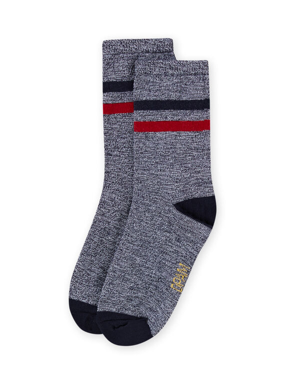 Calze blu notte melange a righe bambino LYOHACHO2 / 21SI02X2SOQ705