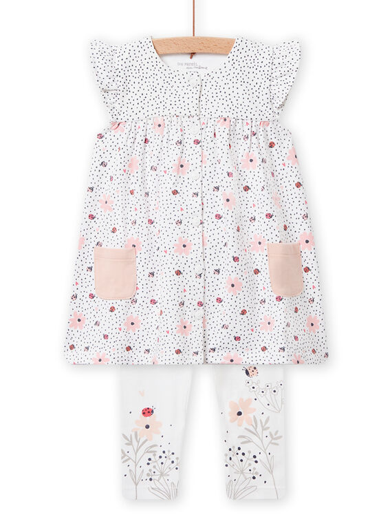 Completo abito e leggings con stampa a fiori nascita bambina NOU1ENS5 / 22SF0341ENS000