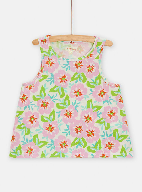 Canotta multicolore con stampa a fiori bambina TARYDEB / 24S901U1DEB001