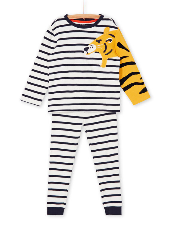 Pigiama t-shirt e pantaloni blu e bianco a righe bambino LEGOPYJBRA / 21SH1253PYJ001