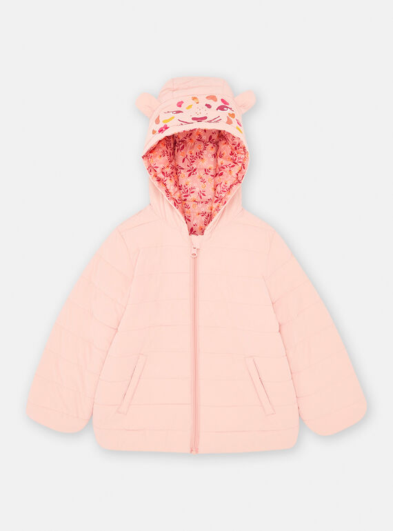 Piumino con cappuccio double face rosa SAPANDOUNE / 23W901C3D3ED329