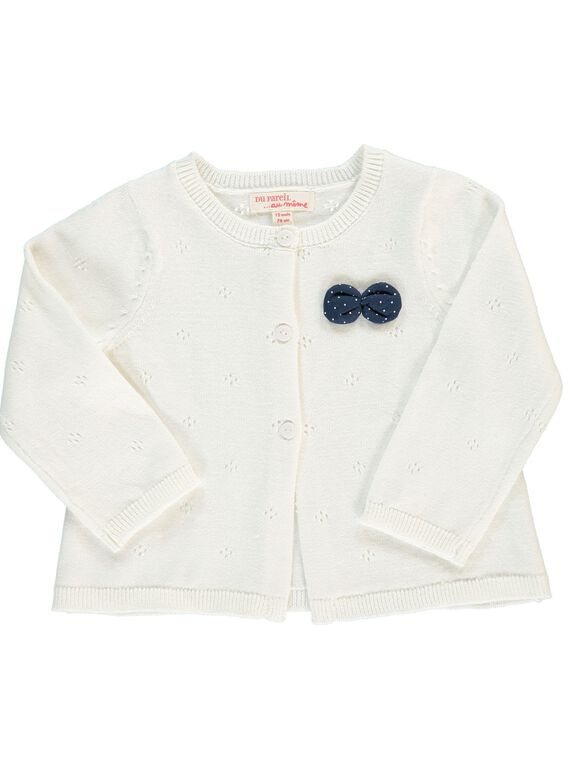 Girls' knitted cardigan CIJOGIL1A / 18SG09R1CAR001
