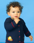 Cardigan blu notte in maglia sottile neonato LUHAGIL / 21SG10X1GIL713