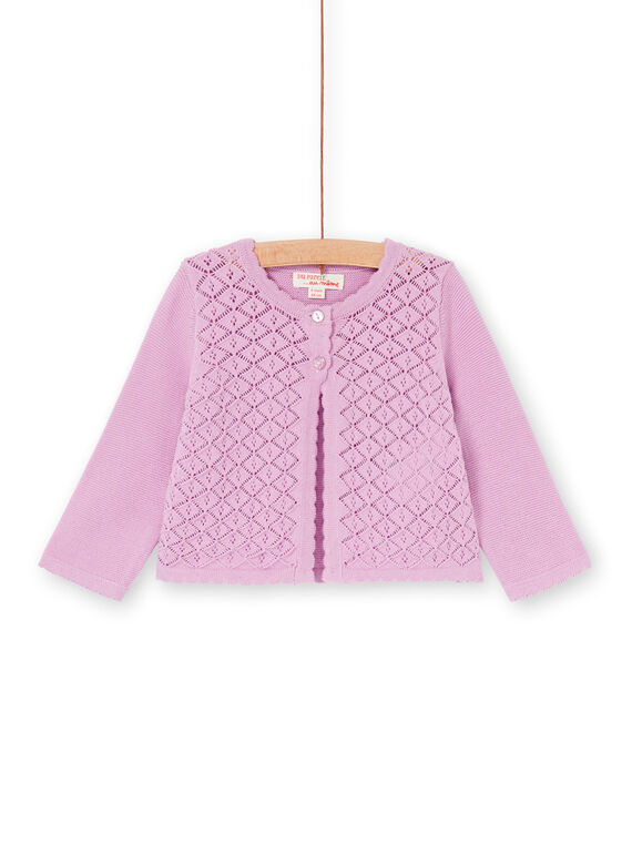 Cardigan rosa traforato neonata LIVICAR / 21SG09U1CAR320