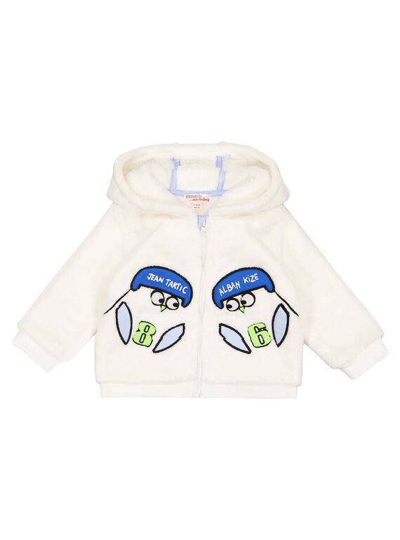 Cardigan soft boa ecrù neonato GUBLAGIL2 / 19WG10S2GIL001