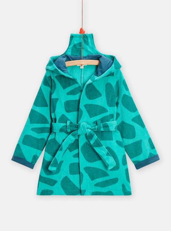 Accappatoio verde con stampa testa di drago bambino TEGOPEIDRA / 24SH1241RDCG621