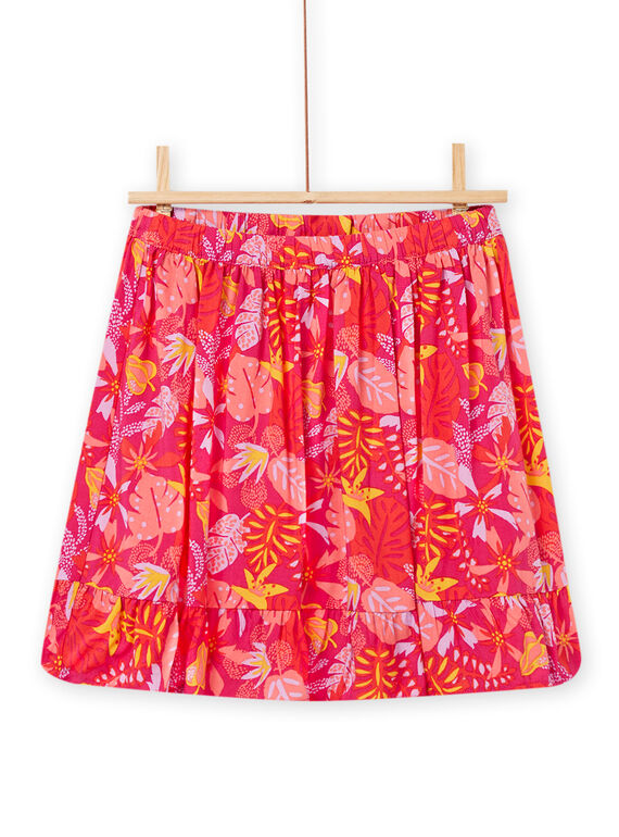 Gonna con stampa a fiori fucsia bambina NAWAJUP1 / 22S901V1JUP304