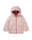 Piumino con cappuccio double face, lato tinta unita e lato stampa fiori PAFOXDOUNE / 22W901F3D3ED321