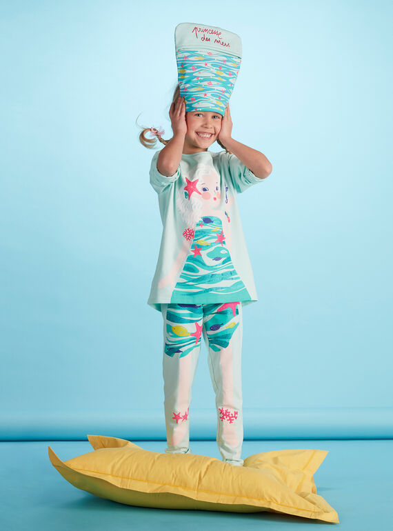 Pigiama travestimento azzurro bambina con portapigiama JEFAPYJMER / 20SH11L2PYG219